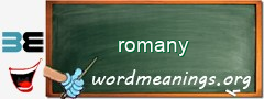 WordMeaning blackboard for romany